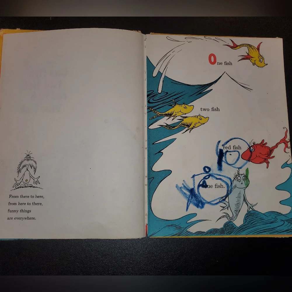 Dr. Seuss 'One Fish‎ Two Fish Red Fish Blue Fish' Book 1960